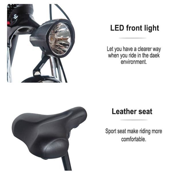 Hedatx TXC10 City Commuter Sähköpyörä 350W Moottorilla, Sähköpyörä 48V19.2AH Akulla, Aikuisille, Sähköpyörä 27.5 Tuuman Renkaalla