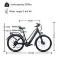 Pikkukuva 10 / 10: Hedatx TXC10 City Commuter Sähköpyörä 350W Moottorilla, Sähköpyörä 48V19.2AH Akulla, Aikuisille, Sähköpyörä 27.5 Tuuman Renkaalla