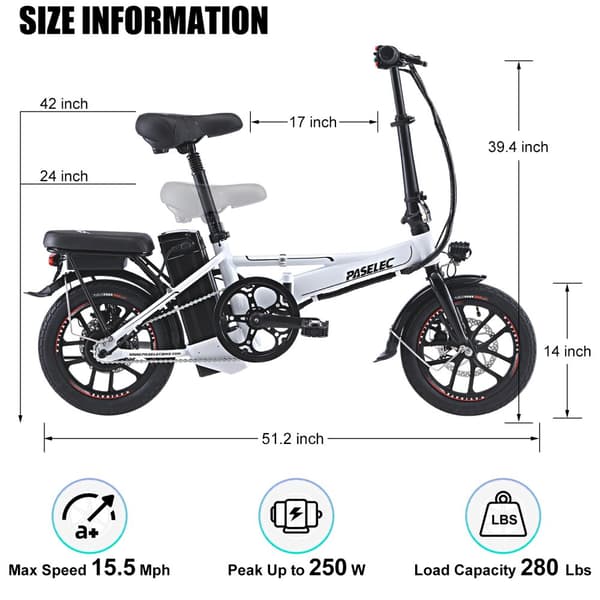 ：Hedatx MINI City Commuter Elcykel 400W Motor Vuxen Elcykel 48V13AH Batteri Elcykel 14 Tums Däck Elcykel