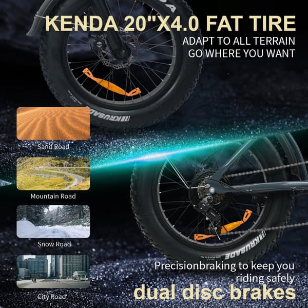ELEKWHEELS E6 Maastopyörä, 500 W Sähköpyörä, 48V15 Ah Akku, Aikuisille Tarkoitettu Sähköpyörä, 20 Tuuman Paksurenkainen Sähkömaastopyörä