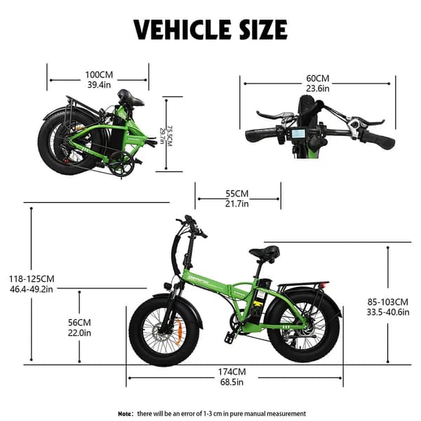BAOLUJIE DZ2002aikuisten Sähköpyörä 500W Moottori 20 Tuuman Renkaat All-Terrain Polkupyörä 48V13AH Akku Taitettava Sähköpyörä
