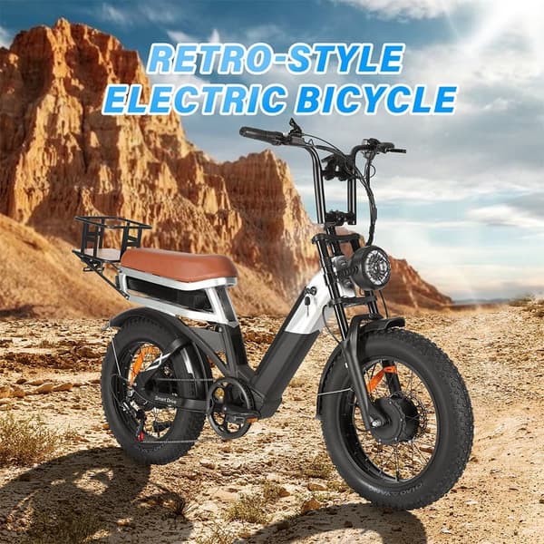 BAOLUJIE DP2033 Sähköpyörä 48V 30AH akku 1000W * 2 kaksoismoottoria 20 Tuuman Renkaat 90-100KM Enimmäismilometri 120KG Enimmäiskormitus Sähköpyörä - M