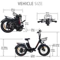 Miniatyrbild 8 av 11: Baolujie DZ2030 elcykel 48V 13Ah batteri, 500W effekt elcykel, 20x4,0 tum däck, vikbar, 40 km/t, vit elcykel