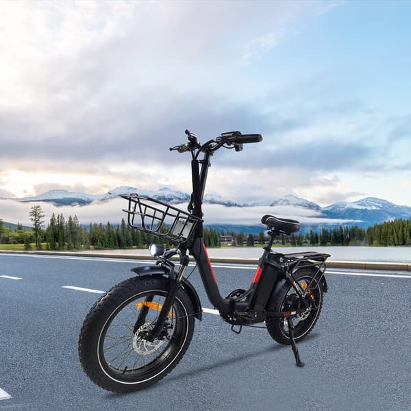 BaoLujie DZ2030 Elcykel 500W, 48V 13Ah Batteri, 20x4,0 Tums Däck, Vikbar, 40 km/t, Vit Elcykel