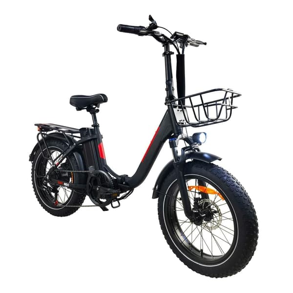 BaoLujie DZ2030 Elcykel 500W, 48V 13Ah Batteri, 20x4,0 Tums Däck, Vikbar, 40 km/t, Vit Elcykel