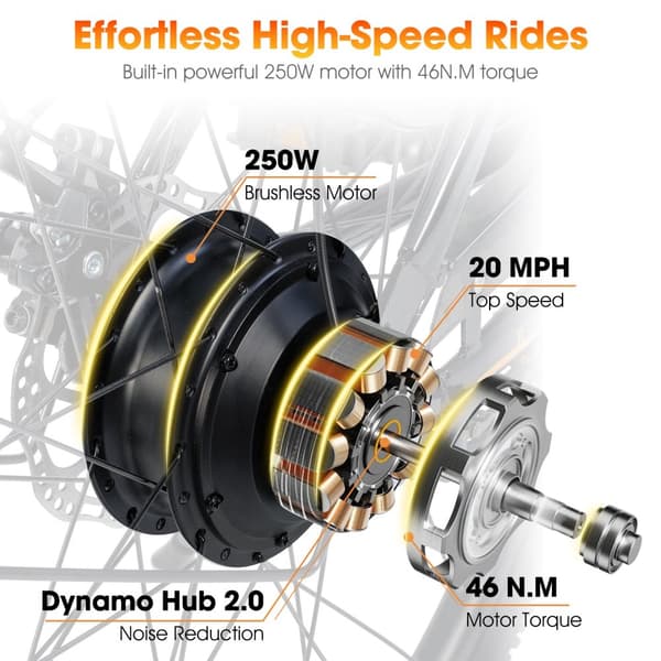 HILAND EHD803 City Commuter Elcykel 250W Motor Vuxen Elcykel 36V7.8Ah Batteri Elcykel 26 Tums Däck Elcykel