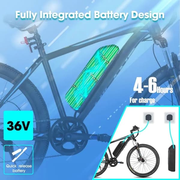 HILAND EHD809 Elcykel För Vuxna 250W El-Mountainbike För Män 36V 7,8AH Elcykelbatteri 26-Tums Däck Elcykel För Män