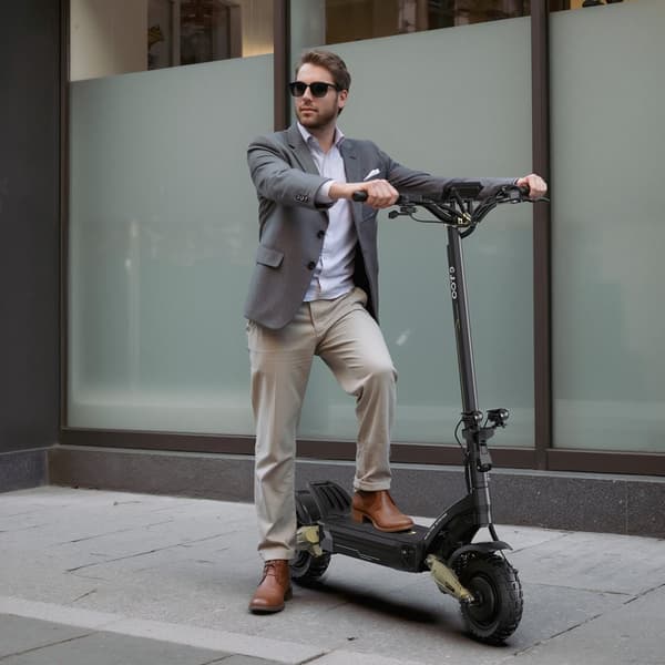 El-scooter OOTD S30, dobbeltmotor, 2400W 52V 23,4Ah, 10", sort
