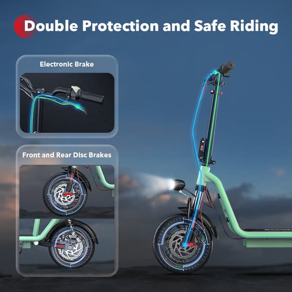 City El-Scooter iScooter i12, Motor 36V 500, 25 km/t, 12-tommer dæk
