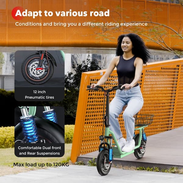 City El-Scooter iScooter i12, Motor 36V 500, 25 km/t, 12-tommer dæk