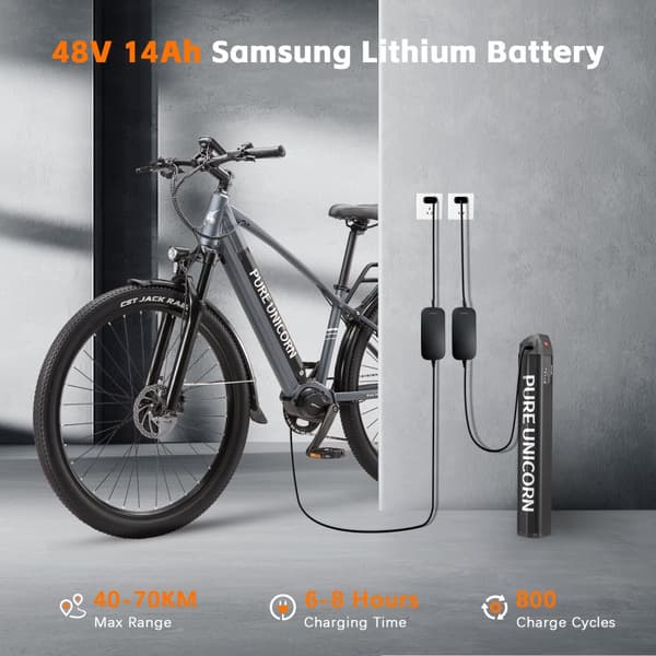 PURE UNICORN U6 Elcykel För Vuxna 500W Motor Elcykel 48V14Ah Batteri Herr El-Mountainbike 29 Tums Däck Herr Elcykel
