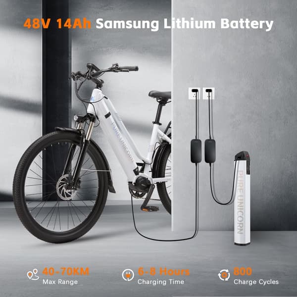 PURE UNICORN U8 Elcykel För Vuxna 500W Motor Stadspendlare Elcykel 48V14Ah Batteri Elcykel 27,5 Tums Däck Elcykel