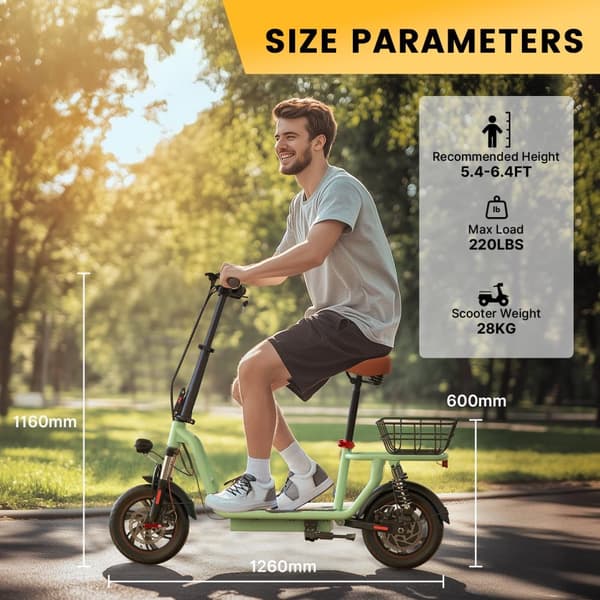 iScooter i12 Elscooter För Vuxna 500W Motor 36V7.5Ah Batteri Hopfällbar Elsparkcykel 12-Tums Däck Stadspendlare Elsparkcykel