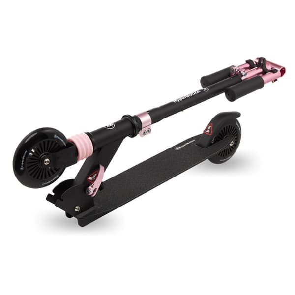 HyperMotion Wally Lasten Skootteri – 2 Pyörää, Iskunvaimennin, PU-Pyörät, ABEC-7, Taitettava, Musta/Vaaleanpunainen, 4+
