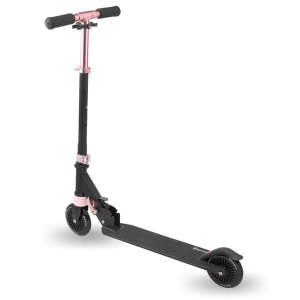 HyperMotion Wally Lasten Skootteri – 2 Pyörää, Iskunvaimennin, PU-Pyörät, ABEC-7, Taitettava, Musta/Vaaleanpunainen, 4+