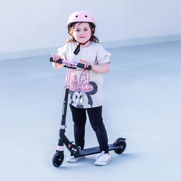 HyperMotion Wally Lasten Skootteri – 2 Pyörää, Iskunvaimennin, PU-Pyörät, ABEC-7, Taitettava, Musta/Vaaleanpunainen, 4+