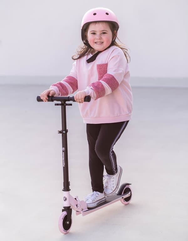 HyperMotion WILLY Børnehjul – 2 hjul, pink, foldbar, højdejusterbar, PU hjul, ABEC-7, 3+, 2,2 kg