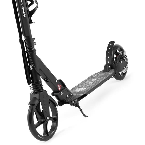 HyperMotion Skyline sparkcykel – hopfällbar aluminium, 20 cm PU-hjul, handbroms, stötdämpare, dryckhållare, 6+, max 100 kg
