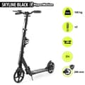 Miniatyrbild 9 av 11: HyperMotion Skyline sparkcykel – hopfällbar aluminium, 20 cm PU-hjul, handbroms, stötdämpare, dryckhållare, 6+, max 100 kg