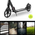 Miniatyrbild 10 av 11: HyperMotion Skyline sparkcykel – hopfällbar aluminium, 20 cm PU-hjul, handbroms, stötdämpare, dryckhållare, 6+, max 100 kg