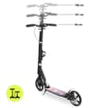 Miniatyrbild 9 av 10: HyperMotion Skyline sparkcykel – hopfällbar aluminium, 20 cm PU-hjul, handbroms, stötdämpare, dryckhållare, 6+, max 100 kg