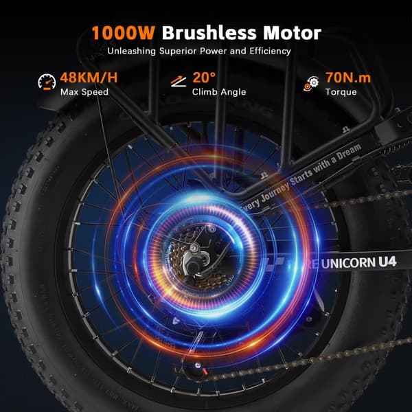 PURE UNICORN U4 City Commuter Elcykel 1000W Motor Vuxen Elcykel 48V15Ah Batteri Elcykel 48KM/H Maxhastighet Hopfällbar Elcykel