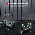 Miniatyrbillede 10 af 11: iScooter i12 elektrisk scooter med sæde, 500W motor, rækkevidde 35 km, maks. hastighed 25 km / t, 12 tommer dæk, dobbelt affjedring, grøn