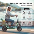 Miniatyrbillede 3 af 11: iScooter i12 voksen elektrisk scooter 500W, med kurv og sæde, 12 tommer, dobbelt affjedring, til bypendling, grøn