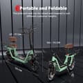 Miniatyrbillede 10 af 11: iScooter i12 voksen elektrisk scooter 500W, med kurv og sæde, 12 tommer, dobbelt affjedring, til bypendling, grøn