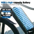 Pikkukuva 7 / 11: iScooter EB3 Miesten Sähkömaastopyörä, 500 W:n Sähköpyörä Aikuisille, 36 V, 10,4 Ah:n Akku, Sähköpyörä, 26 Tuuman Rengas, Miesten Sähköpyörä
