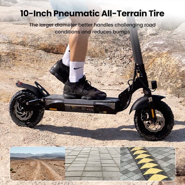 El-scooter iScooter W9, 1000W motor, 48V 14Ah batteri, 10" , dobbelt støddæmpning