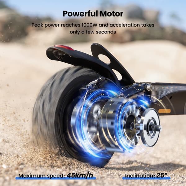 El-scooter iScooter W9, 1000W motor, 48V 14Ah batteri, 10" , dobbelt støddæmpning