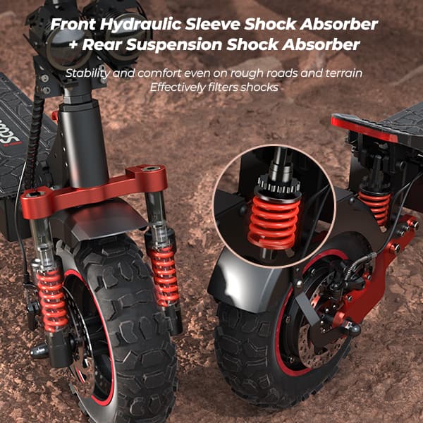 iScooter iX5S E-Scooter 48V 15Ah akku 1000W moottori Max 25km/h nopeus K-skootteri luistonesto maasto pneumaattinen 11 tuumaa