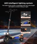Miniatyrbillede 9 af 11: iScooter iX4 elektrisk scooter 48V 15Ah batteri 800W motor 45 km / t Hastighed 40 km rækkevidde 10" dæk skridsikre terrængående dæk E-scooter