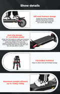 Miniatyrbillede 10 af 11: iScooter iX4 elektrisk scooter 48V 15Ah batteri 800W motor 45 km / t Hastighed 40 km rækkevidde 10" dæk skridsikre terrængående dæk E-scooter