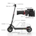 Miniatyrbillede 11 af 11: iScooter iX4 elektrisk scooter 48V 15Ah batteri 800W motor 45 km / t Hastighed 40 km rækkevidde 10" dæk skridsikre terrængående dæk E-scooter