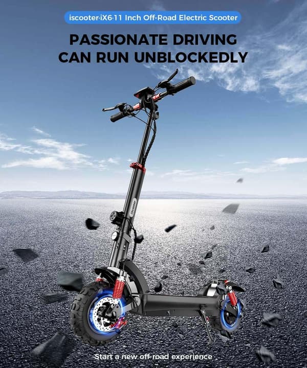 IScooter iX6 Foldbar E-Scooter 48V17.5Ah Batteri 1000W Motor NFC Start E-Scooter Multifunktionel LCD Instrument E-Scooter
