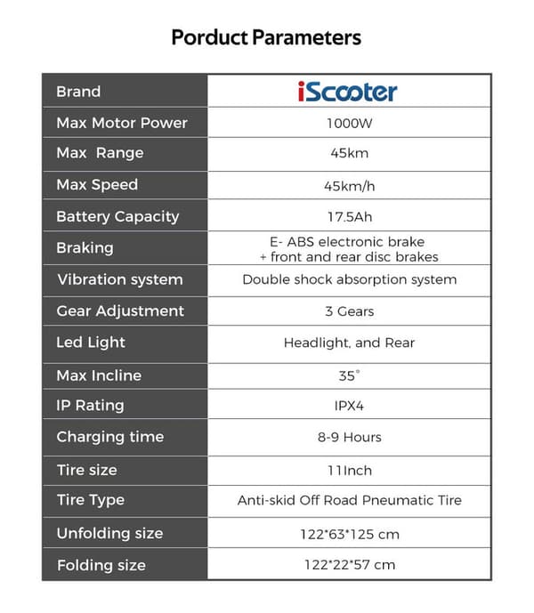 IScooter iX6 Foldbar E-Scooter 48V17.5Ah Batteri 1000W Motor NFC Start E-Scooter Multifunktionel LCD Instrument E-Scooter