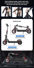 Miniatyrbillede 10 af 11: IScooter iX6 Foldbar E-Scooter 48V17.5Ah Batteri 1000W Motor Multifunktionel NFC Start E-Scooter LCD Instrument E-Scooter