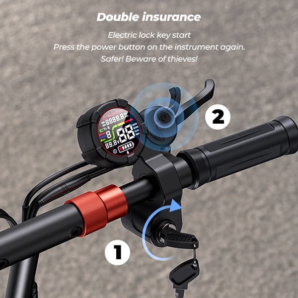 E-Scooter iScooter iX5S 1000W Motor Max 25km/t 48V 15Ah Batterihastighed K-Scooter Anti-skrid Off Road Pneumatisk 11 Tommer