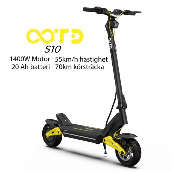 OOTD S10 Voksen elektrisk scooter 1400W Motor 48V20AH Batteri 55 km / t Maks. hastighed E-Scooter 10" Stille dæk Foldbar Kick Escooter
