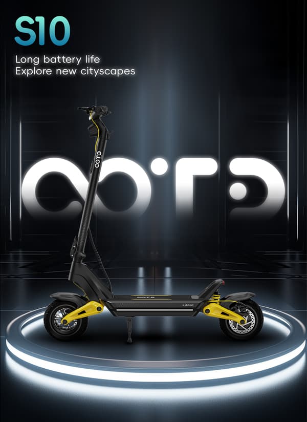 Elektrisk scooter OOTD S10 Voksen 1400W Motor 48V20AH Batteri 10" Stille dæk Foldbar Kick Escooter 55km/t Max Speed E-Scooter