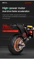 Miniatyrbild 5 av 11: BOYUEDA Q7 Pro E-Scooter 2 * 1600W Motor 52V 19AH Batteri 70km/h Hastighet 60km Räckvidd Dubbla skivbromsar 10" Däck E-scooter