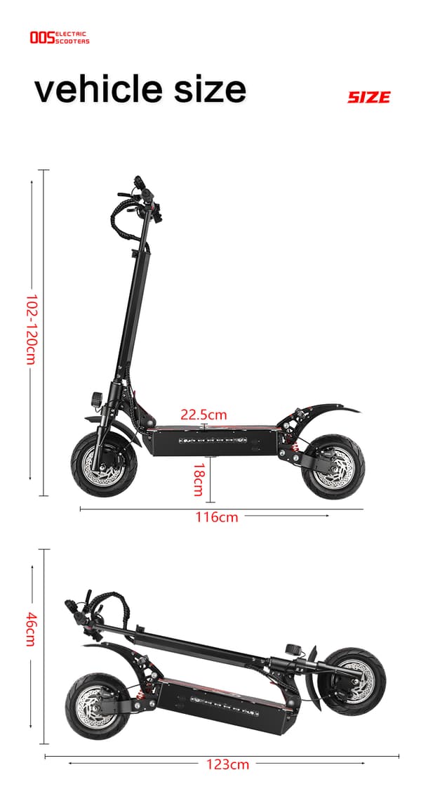 BOYUEDA Q7 Pro E-Scooter 2 * 1600W Motor 52V 19AH Batteri 70km/h Hastighet 60km Räckvidd Dubbla skivbromsar 10" Däck E-scooter