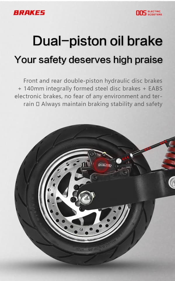 BOYUEDA Q7 Pro E-Scooter 52V 19AH Batteri 2*1600W Motor 70km/t Hastighed 60km Rækkevidde Dobbelte skivebremser 10" Dæk E-scooter