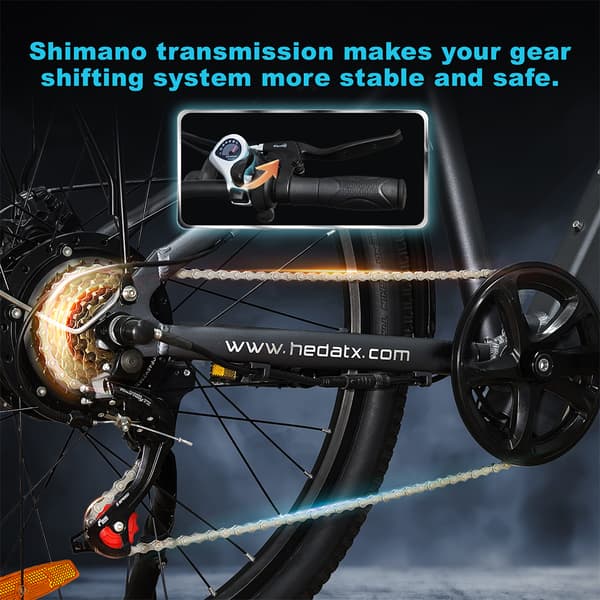 Hedatx TX1 Elcykel För Vuxna 500W Motor El-Mountainbike 48V9.6AH Batteri Elcykel 26 Tums Däck Elcykel