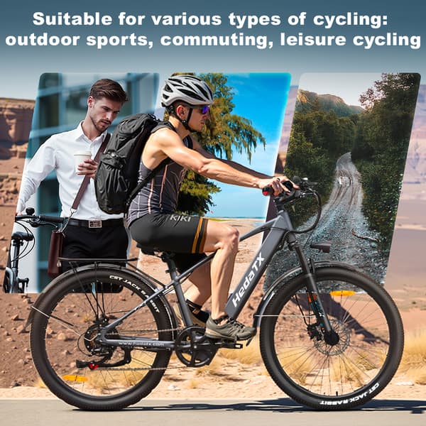 Hedatx TX1 Elcykel För Vuxna 500W Motor El-Mountainbike 48V9.6AH Batteri Elcykel 26 Tums Däck Elcykel