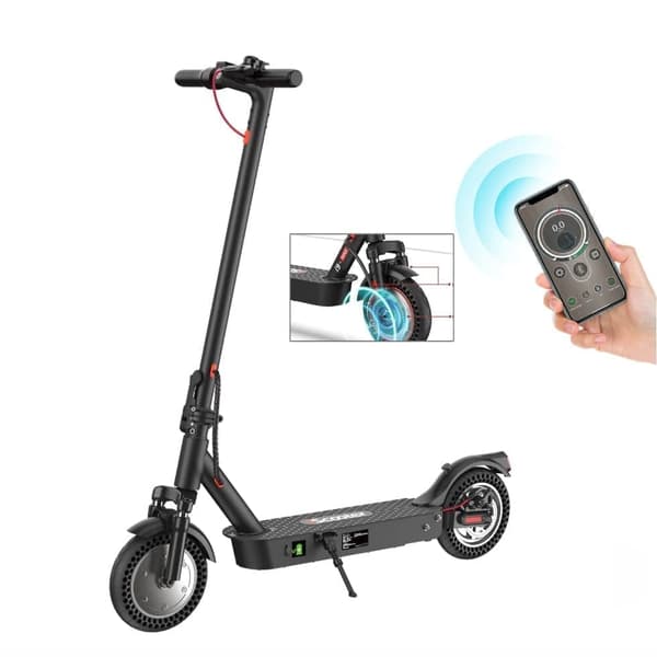iScooter i9MAX sähköskootteri 500W, 10" kiinteät renkaat, 40 km toimintasäde ja 35 km/h, Smart APP, etujousitus, kaksoisjarrut
