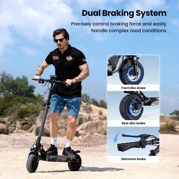 2025Ny iScooter W9 E-Scooter 48V 13Ah batteri 1000W motor 10 tommer oppustelige dæk Hastighed 45 km/t Skivebremse bagpå med appElektrisk scooter