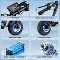 Miniatyrbillede 9 af 11: 2025Ny E-Scooter iScooter W9 1000W Motor 48V 13Ah Batteri 45 km/t Skivebremse bagpå med AppElektrisk scooter 10 tommer oppustelige dæk Hastighed